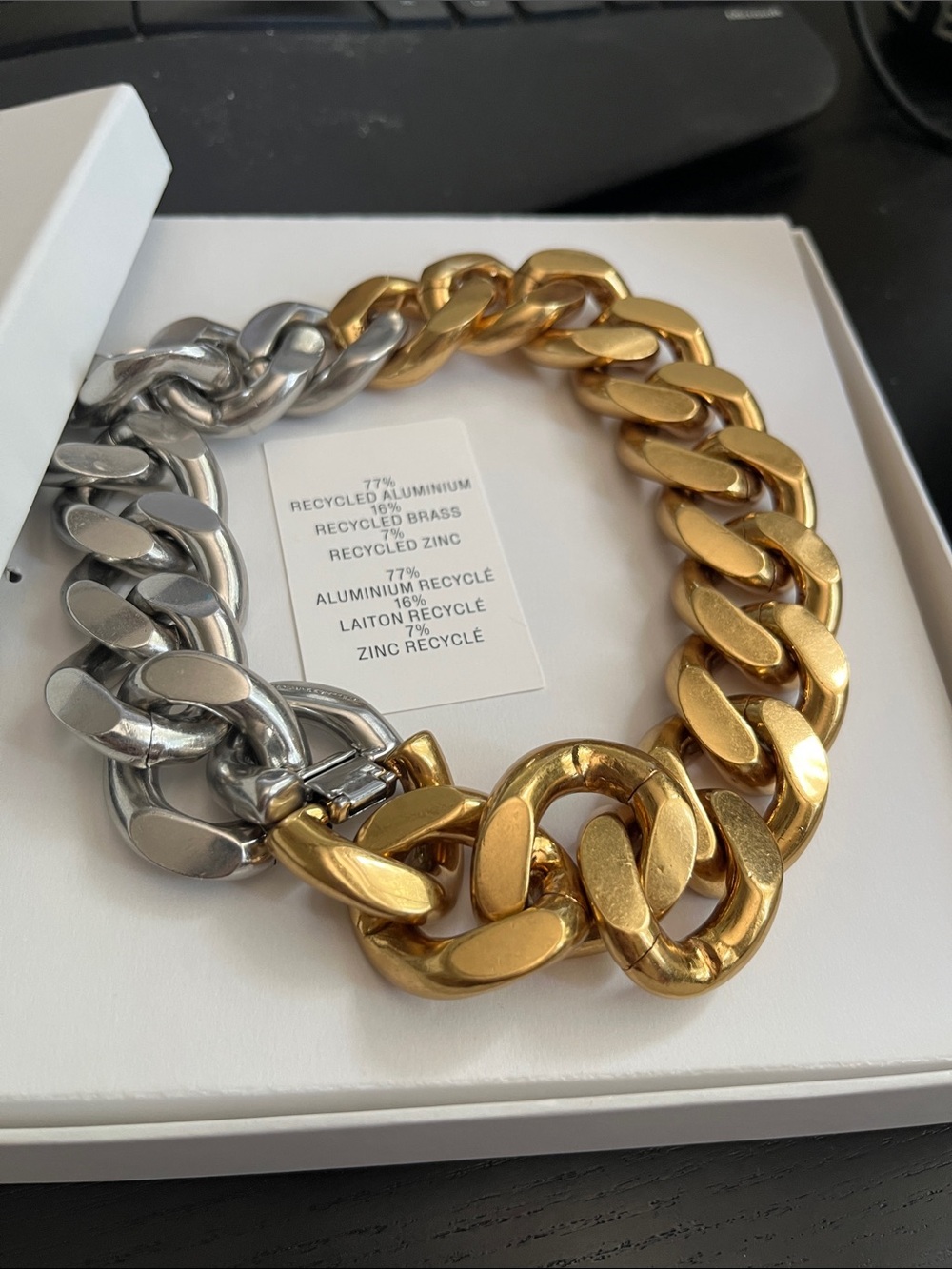 Stella McCartney x H&M Two-Tone Chain Necklace Gold Silver New w/Box